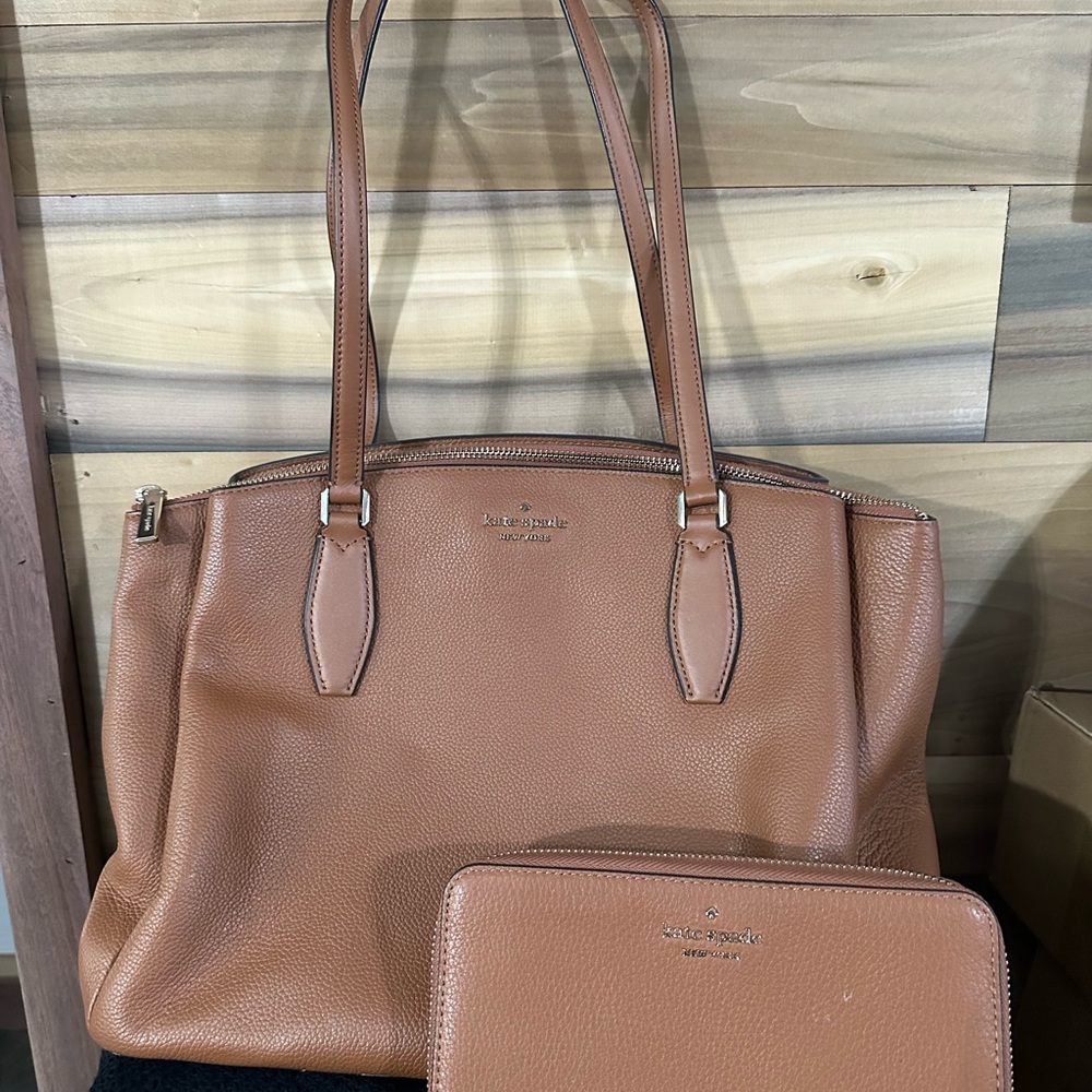 Kate Spade Brown Leather Tote and Wallet